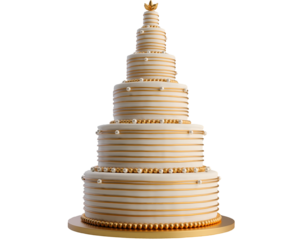 Wedding Cake Isolated on Transparent Background, High Quality PNG Cutout