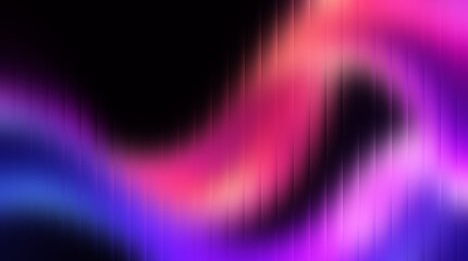 Fototapeta premium Vibrant neon abstract background with vertical motion blur, glowing purple and pink light waves, futuristic dark gradient texture for digital wallpaper