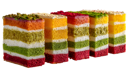 Assorted Turkish Delight Stack, isolated on transparent background