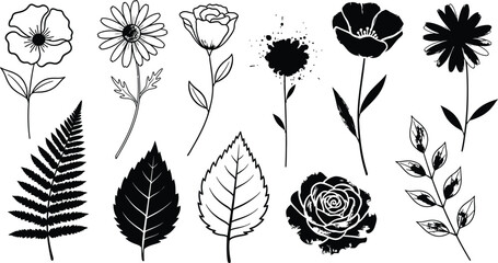 Big set with wreath, design elements, frames, calligraphic. Vector floral illustration with branches, berries, feathers and leaves. Nature frame © CreatAr8