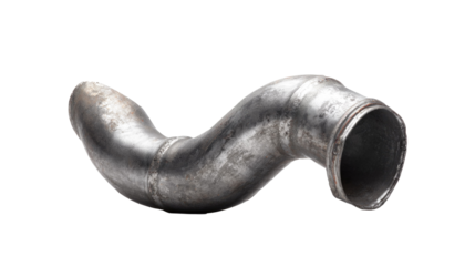 Used Exhaust Pipe on Isolated Background