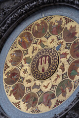 Detail of astronomical clock on Town Hall, Prague