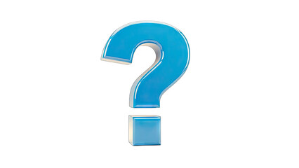 Blue Question Mark on White Background
