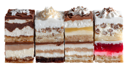 Layered Dessert Squares, isolated on transparent background