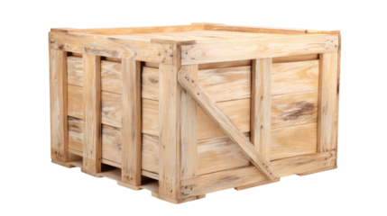 Wooden Crate on Black