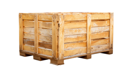 Wooden Crate on Pallet, Isolated