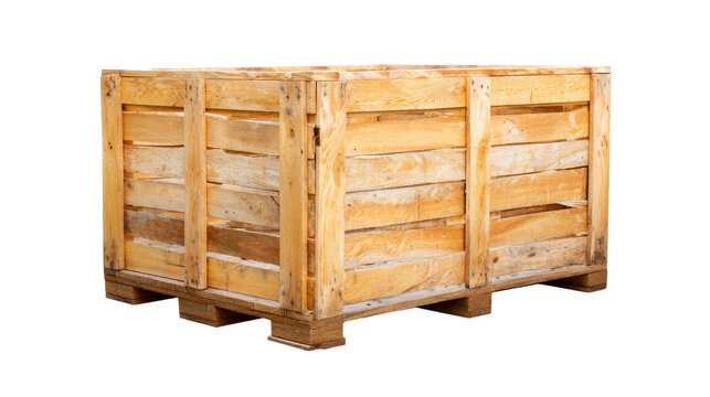 Wooden Crate on Pallet, Isolated
