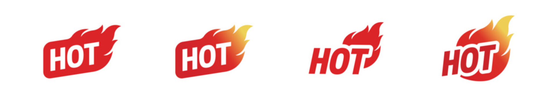 Hot Flame Text Effect, Fire Typography Vector Set