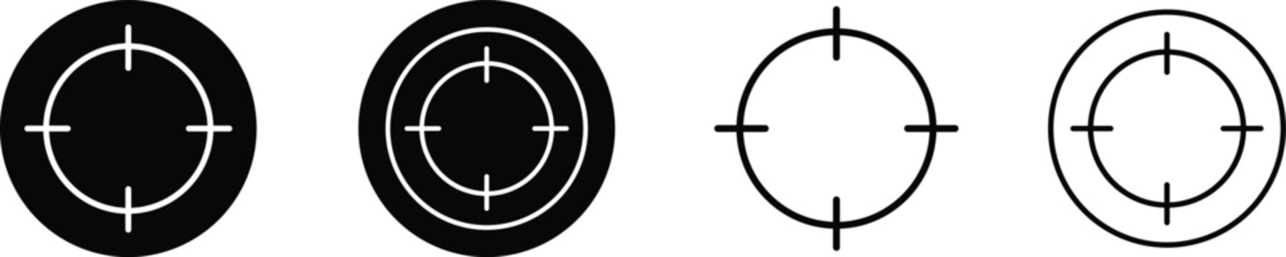 Target crosshair icons in solid and outline circle styles