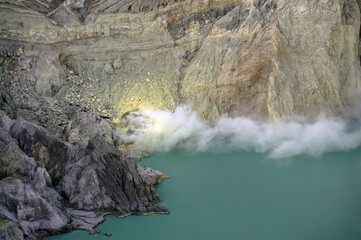 View of volcano Ijen in Indonesia