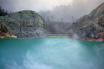 View of volcano Ijen in Indonesia