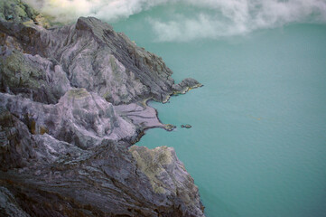 View of volcano Ijen in Indonesia