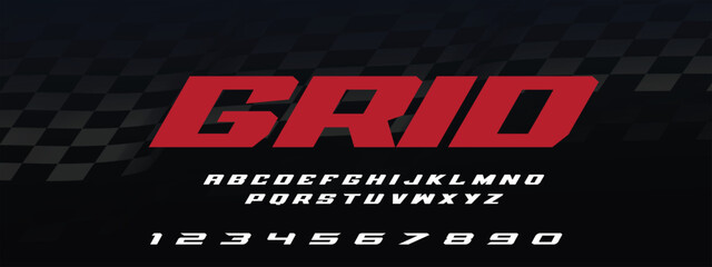 Grid Racing lettering Typography Font for sticker and decal design. Download it Now © Hasan