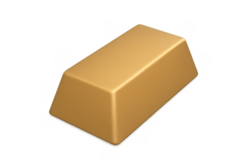 Gold bar ingot representing wealth, finance, investment, a valuable asset, and financial success with transparent background