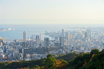 Obraz premium 市章山から見る神戸の街並み