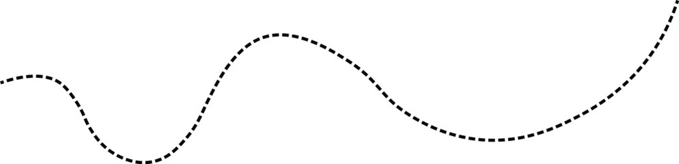Dotted curved path line showing movement and direction.