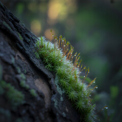 Fototapeta premium green caterpillar on a leaf