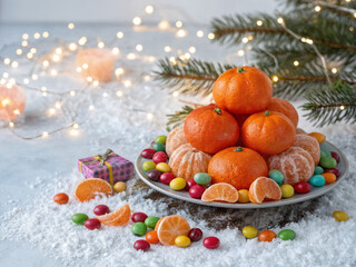christmas decoration with oranges