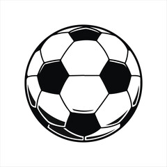 Obraz premium Black and White Soccer Ball Icon for Sports Design
