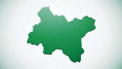 Green abstract shape with gradient shading on light background