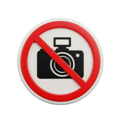 No Photography Sign 3D Icon on transparent background