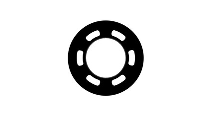 Fototapeta premium Black ring with white circular cutouts abstract symbol.