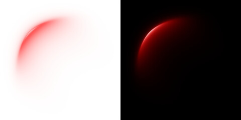PNG red light arc with len flare, Abstract glowing red  light arc planet space nebula cosmos galaxy light, red light flare overlay, Soft glowing orb with radial gradient effect png, light flare lens 
