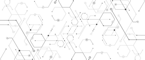 Obraz premium Abstract digital geometric hexagonal elements technology connect for concept png vector.. 