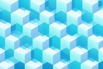 Obraz premium isometric white blue cubes form playful bright grid with crisp edges, soft highlights and stacked blocks evoking toy, education and creative project themes for friendly user interfaces.