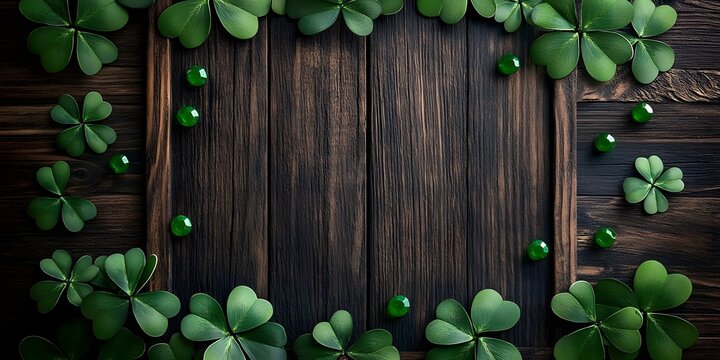 Clover leaves and�St. Patrick's Day�decor.