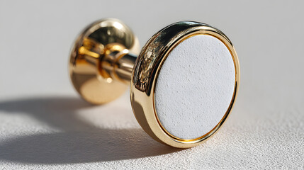 Pair of enamel pin. Empty enamel pin mockup - Blank round white gold lapel badge mock up