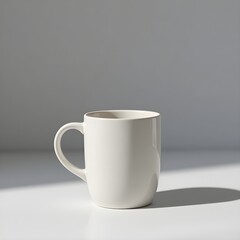 Minimalist Ceramic Mug on Clean Background with Soft Shadow