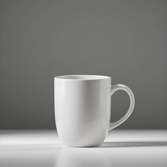Obraz premium Minimalist Ceramic Mug on Clean Background with Soft Shadow