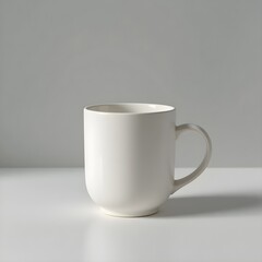 Fototapeta premium Minimalist Ceramic Mug on Clean Background with Soft Shadow