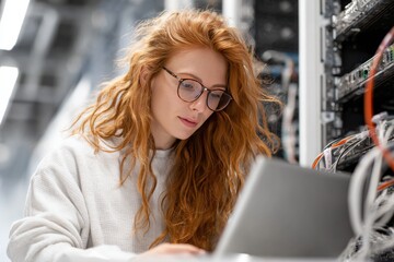 expert technician systematically arranges and tests server network parts for peak performance