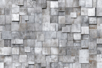 abstract textured background of interlocking grey and white square tiles