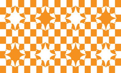 Checkered background with distorted squares. Abstract banner with distortion