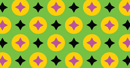 Four colorful stars seamless pattern vector backgrounds