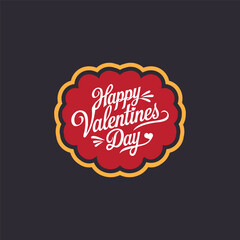 Retro Happy Valentines Day Greeting Label