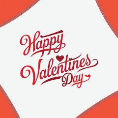 Happy Valentine's Day Script Lettering with Hearts