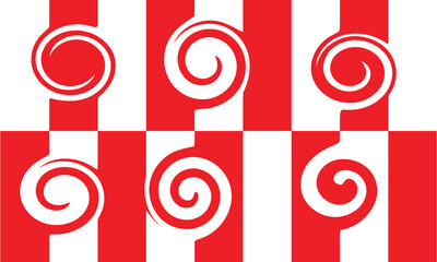 Combination pink square spiral pattern