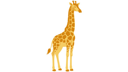 Obraz premium Giraffe illustration in golden tone on white background for wildlife branding