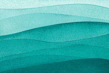 Blue azure turquoise abstract watercolor background for textures backgrounds and web banners design. Abstract  background blue colors. Watercolor painting with turquoise sea waves pattern gradient.