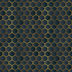 seamless honeycomb pattern on black 