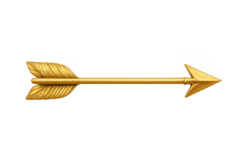 Golden arrow aiming for success and direction concept