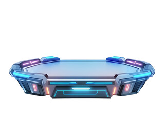 Futuristic Sci-Fi Platform with Transparent Background for Gaming and Digital Interface Design