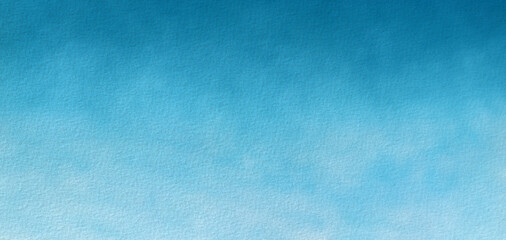 Abstract watercolor background in blue, azure and turquoise on hand painted watercolor textured paper for page background design, banner template, wallpaper or greeting card