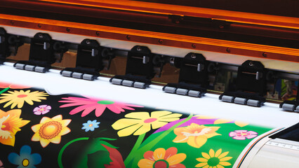 Industrial printing modern digital inkjet printer Industrial printing modern digital inkjet printer, color test © Aleksandr Matveev