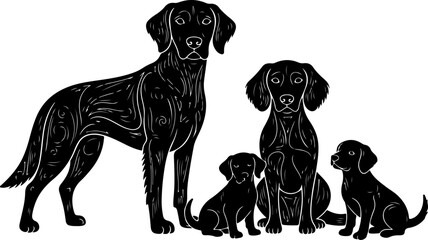 Cute Beagle Dog Poses Illustration Set &ndash; Sitting, Running, Sleeping & Howling Puppy Vector