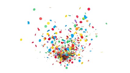 A vibrant burst of colorful confetti, creating a festive atmosphere